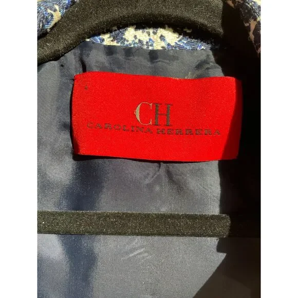 Carolina Herrera Navy and White Jacket - Size 4 - Picture 2 of 5